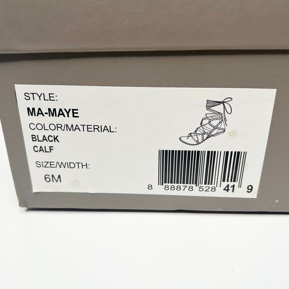 BCBGMAXAZRIA Maye Caged Lace Up Open Toe Leather Gladiator Sandal Black Womens 6 - Picture 9 of 9